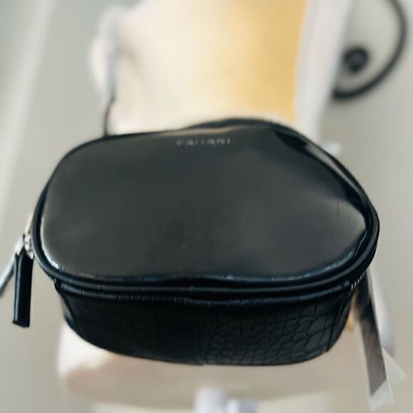 TAHARI Laguna Crossbody Bag, Vegan Patent Leather, Black, Adjustable Strap, NWT - Picture 12 of 16